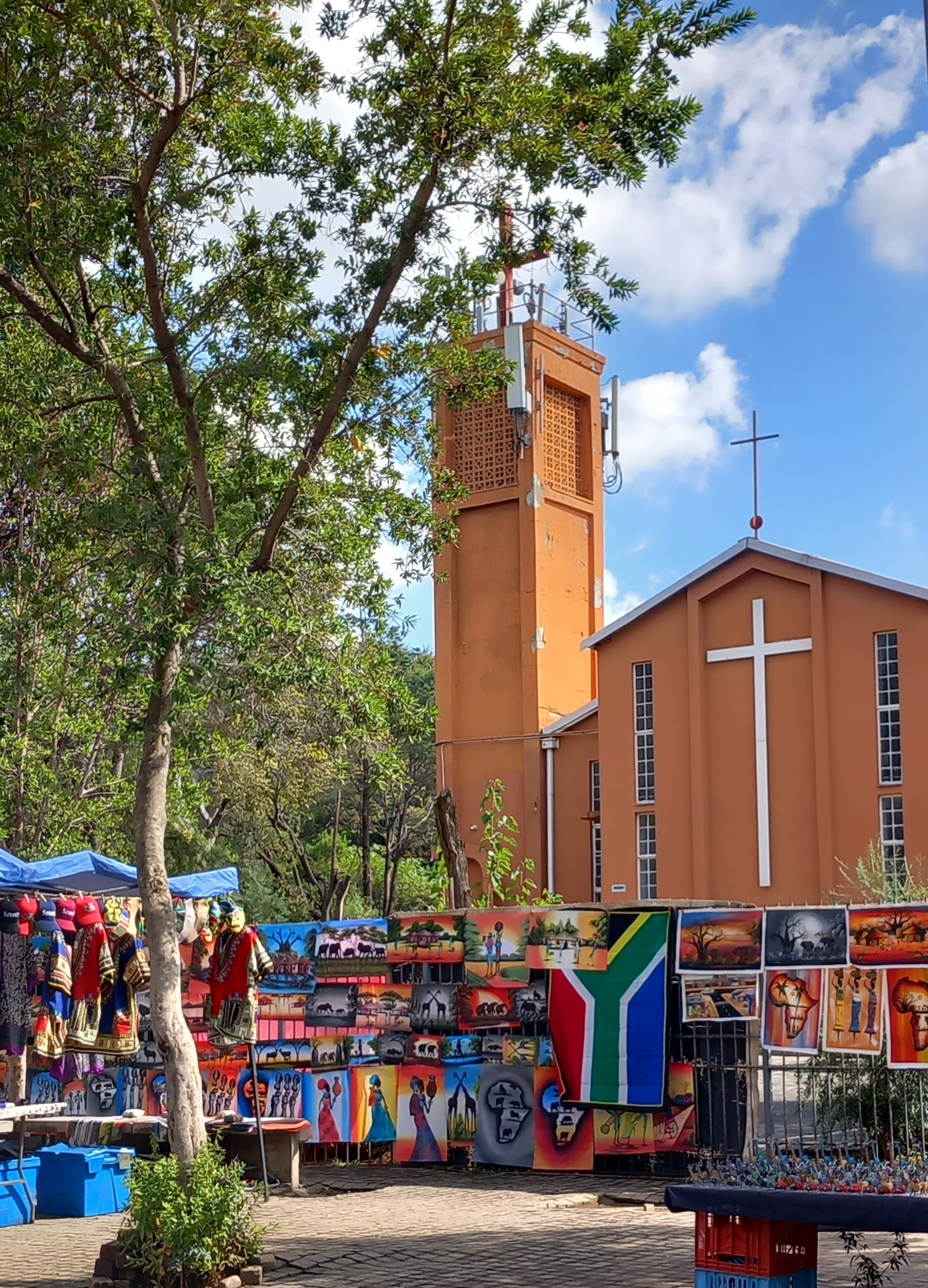 Art for sale outside a church Art for sale outside a church
