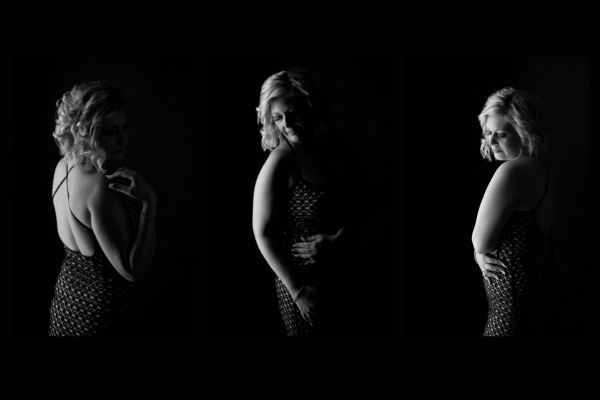 Black and white boudoir photography