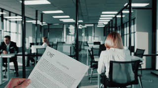 Gerente empresarial analizando en detalle un reclamo de la Comisión para el Mercado Financiero (CMF) en su entorno corporativo Gerente empresarial analizando en detalle un reclamo de la Comisión para el Mercado Financiero (CMF) en su entorno corporativo