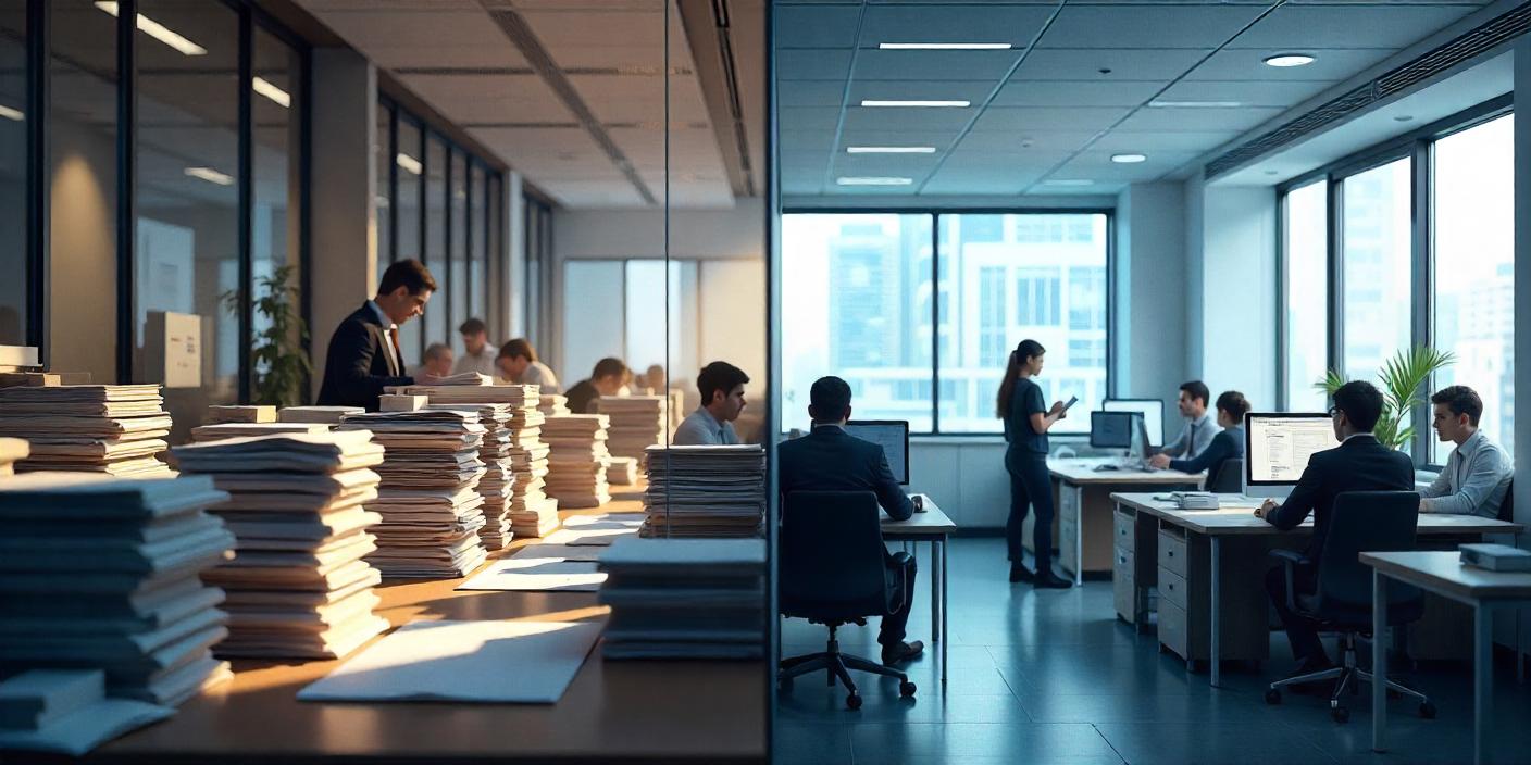 Del caos al orden: imagen ilustrativa acerca de la transformación empresarial posible gracias a la integración de inteligencia artificial Del caos al orden: imagen ilustrativa acerca de la transformación empresarial posible gracias a la integración de inteligencia artificial