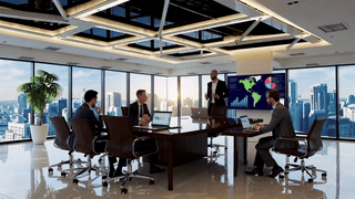 Reunión corporativa analizando métricas de reputación de marca en LATAM, incluyendo el impacto de ReclameAQUI en Brasil. Reunión corporativa analizando métricas de reputación de marca en LATAM, incluyendo el impacto de ReclameAQUI en Brasil.