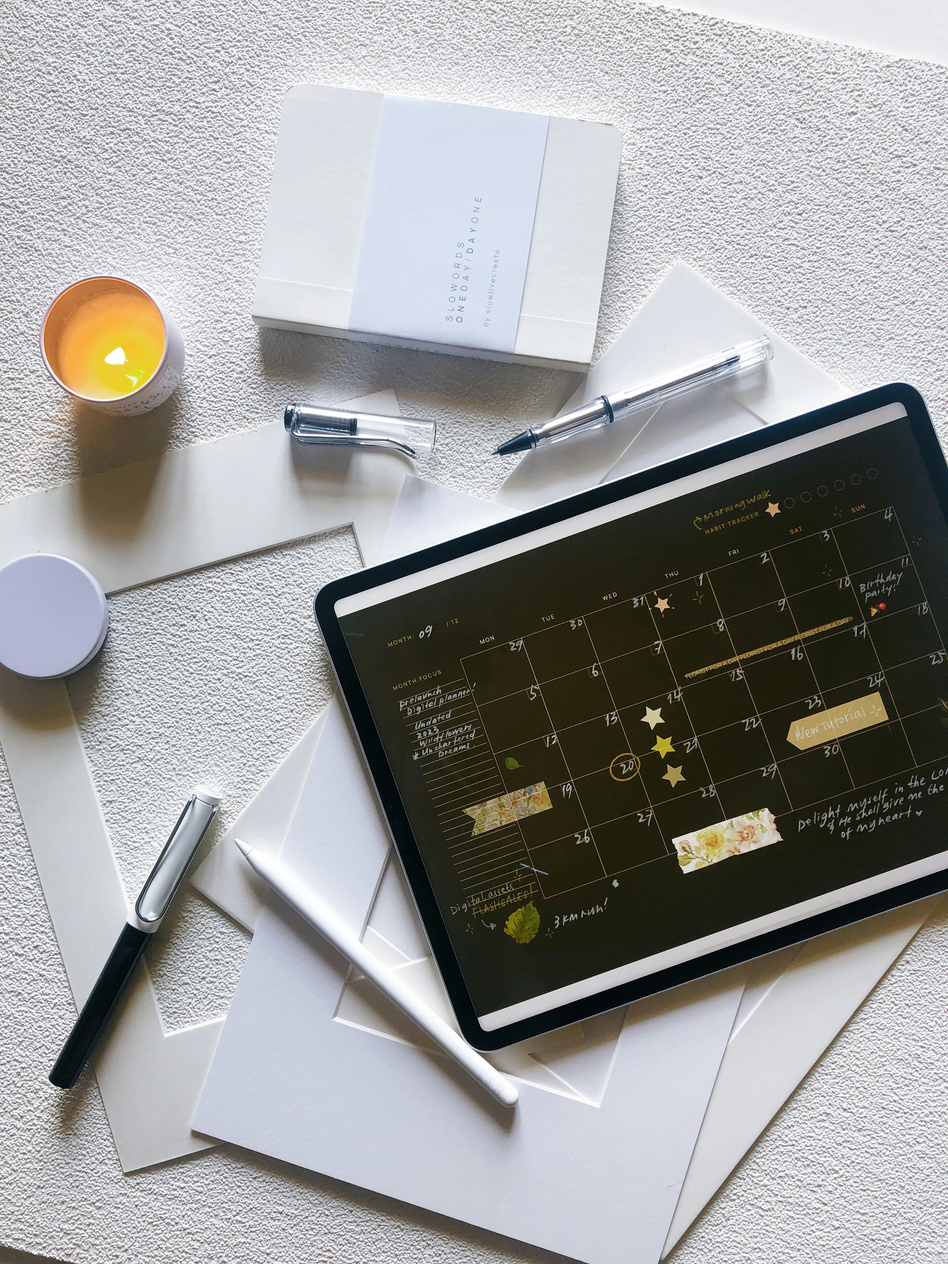 digital planner on a desk 