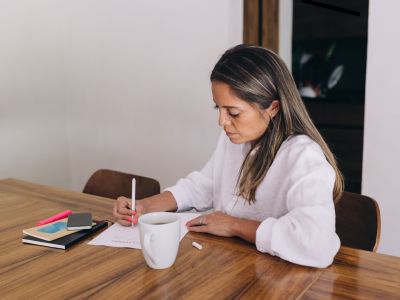 Girl doing bookeeping Girl doing bookeeping