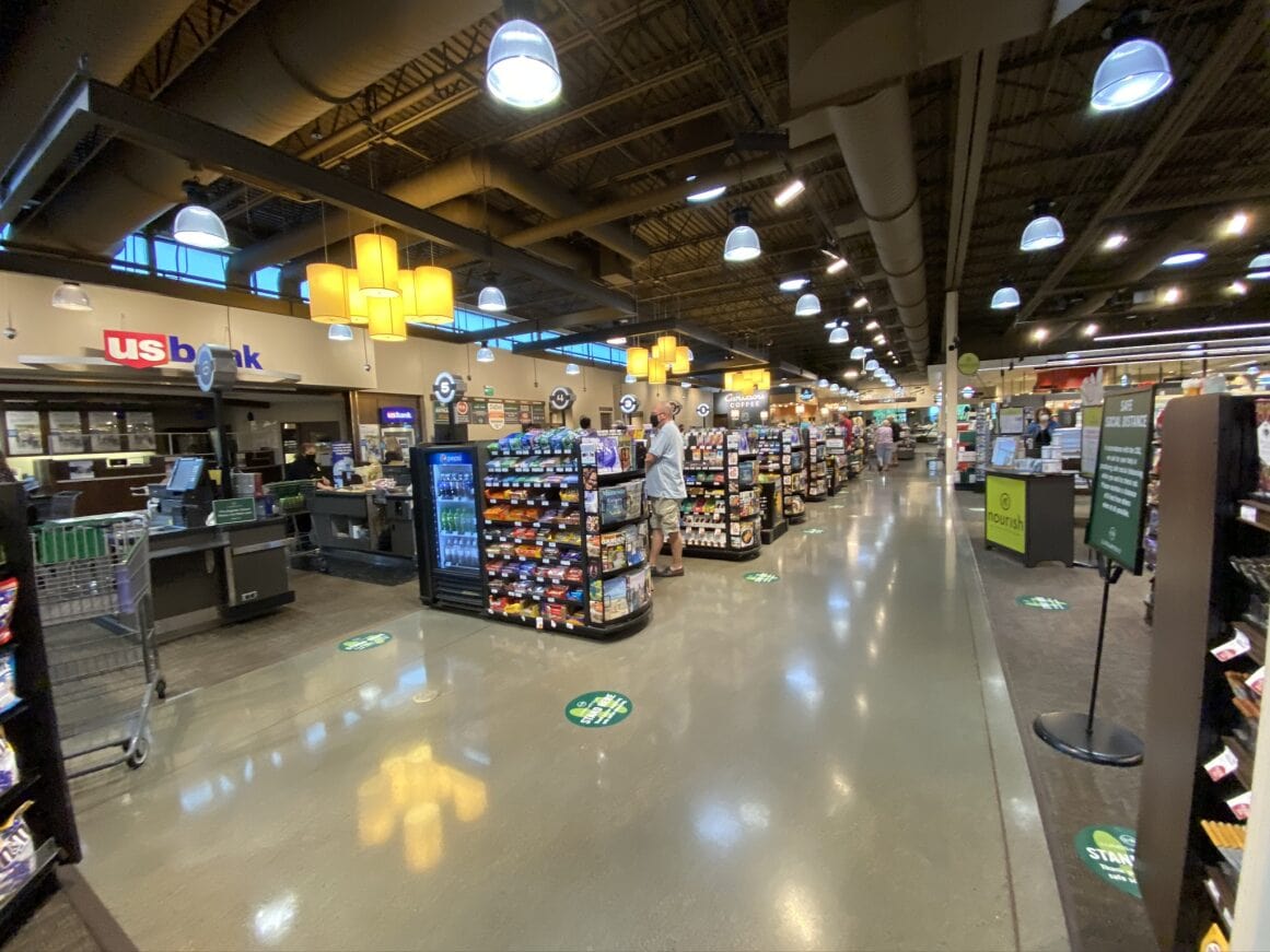 a store with shelves of food and drinks