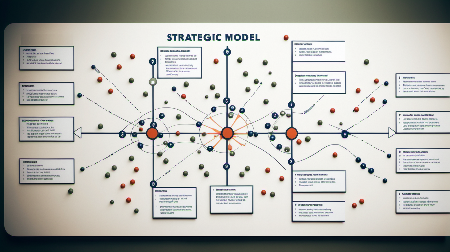 Visualization of a strategic business model pivot, demonstrating adaptability by applying military strategies in business evolution.