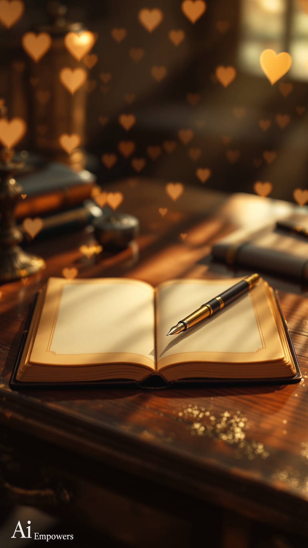 A empty journal page with a pen