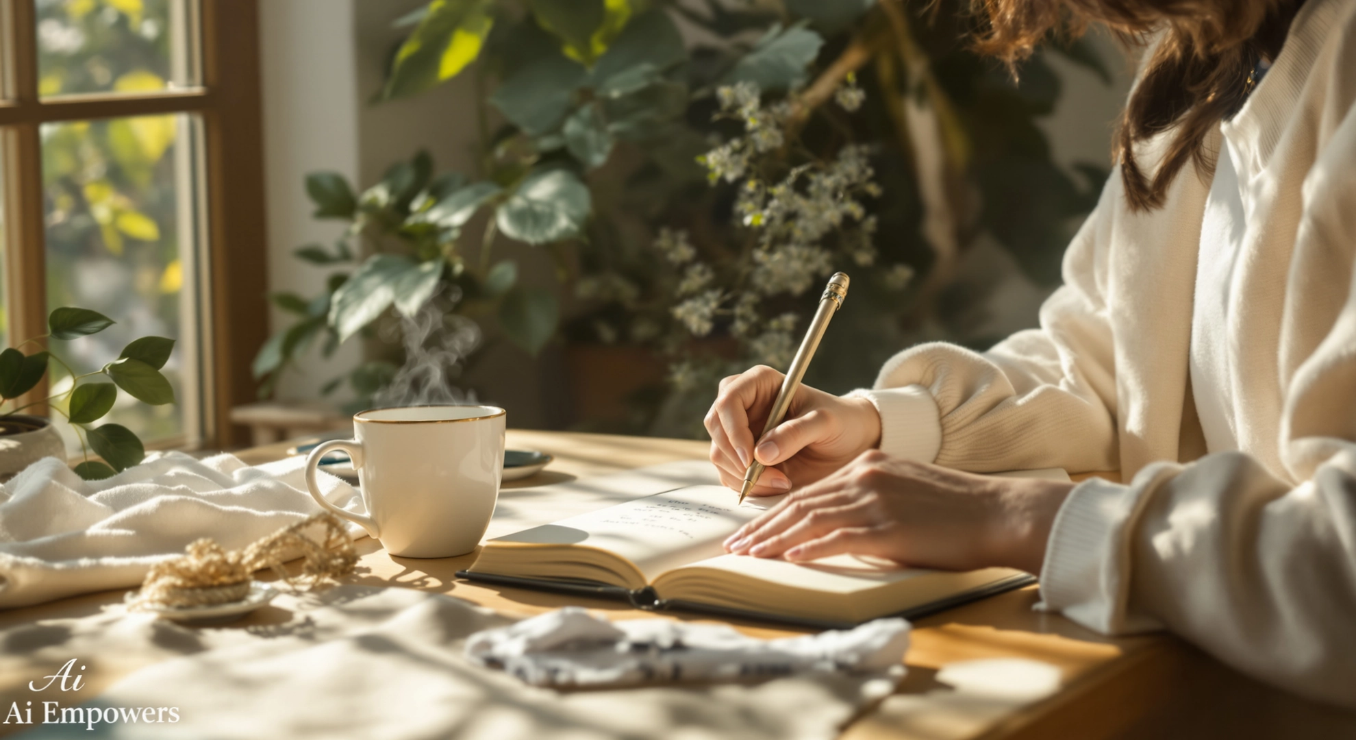 A women writing