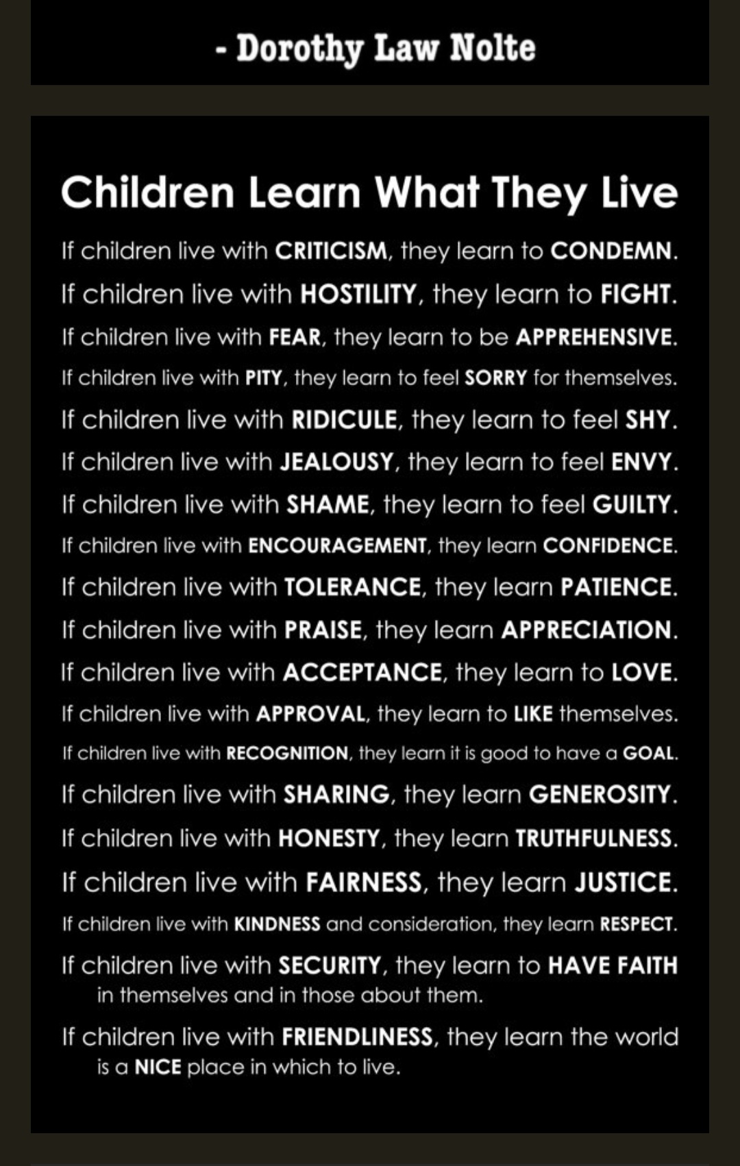Children Learn What They are Told