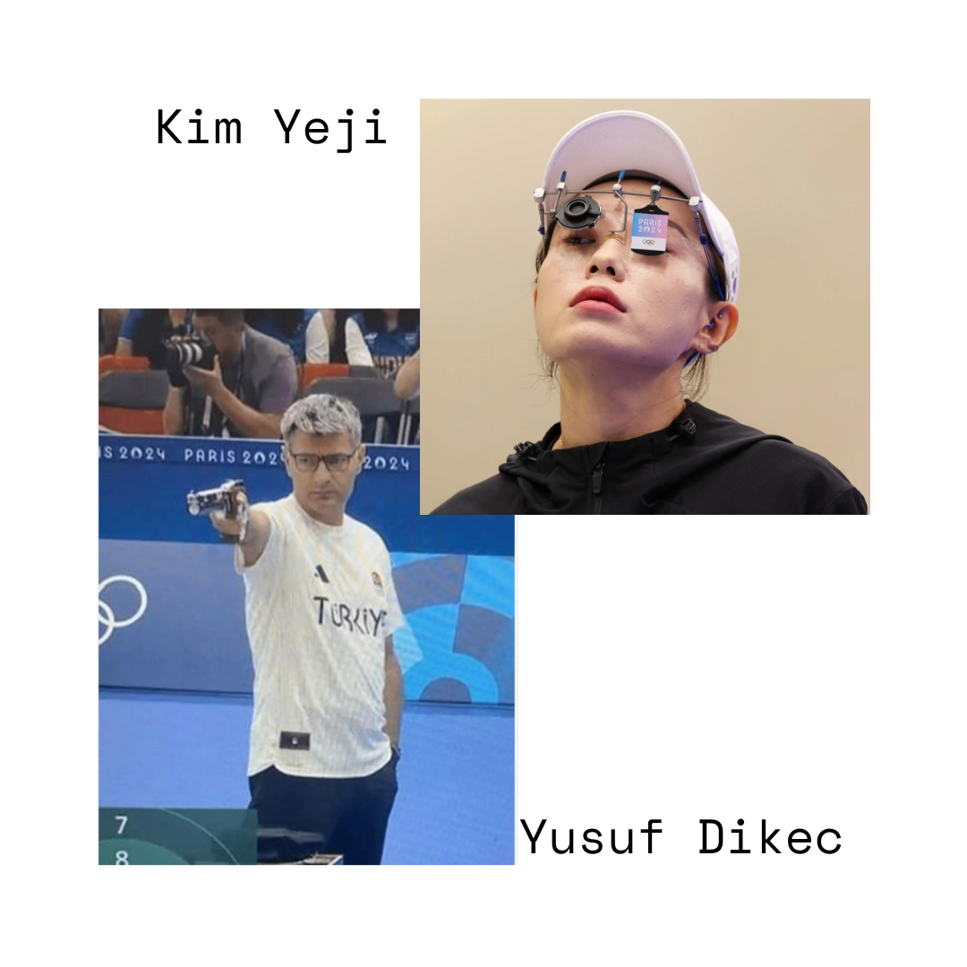 A Compound Picture of Kim Yeji top left hand Corner and Yusuf Dikec bottom right hand corner