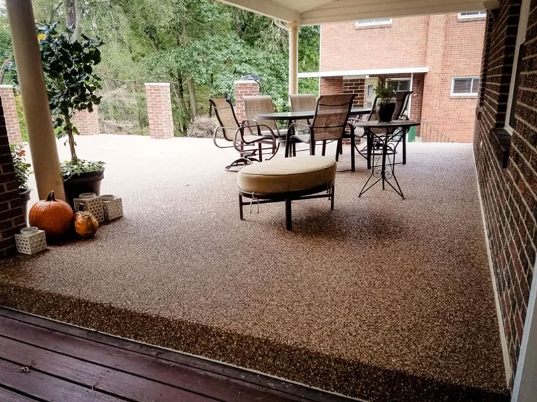 Residential decorative concrete floor coating in Pensacola FL