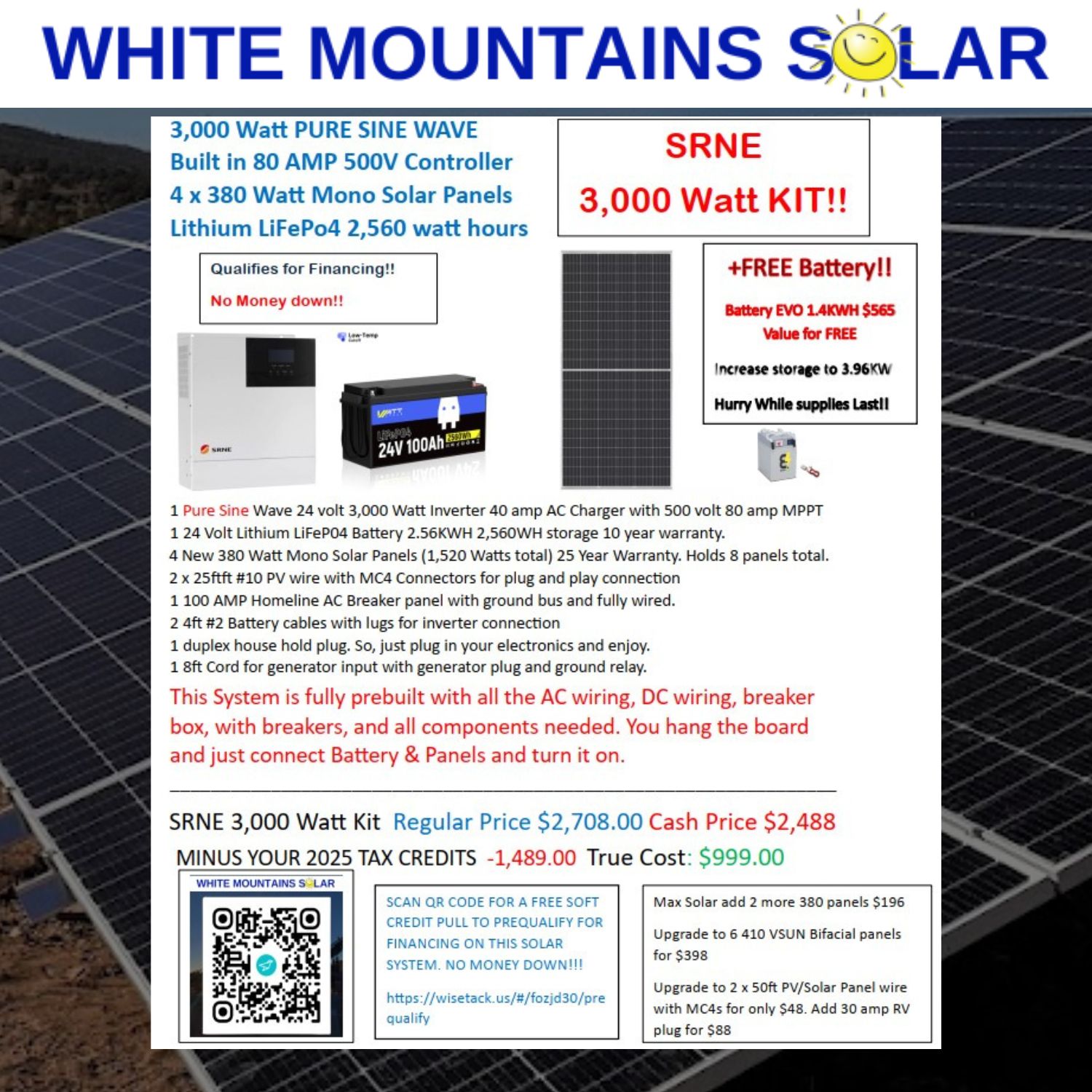 3000w READY TO GO OFF GRID WMS STARTER KITS 3000w READY TO GO OFF GRID WMS STARTER KITS