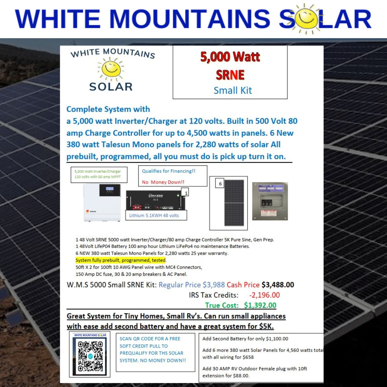 5000w powerful deals at White Mountains Solar 5000w powerful deals at White Mountains Solar