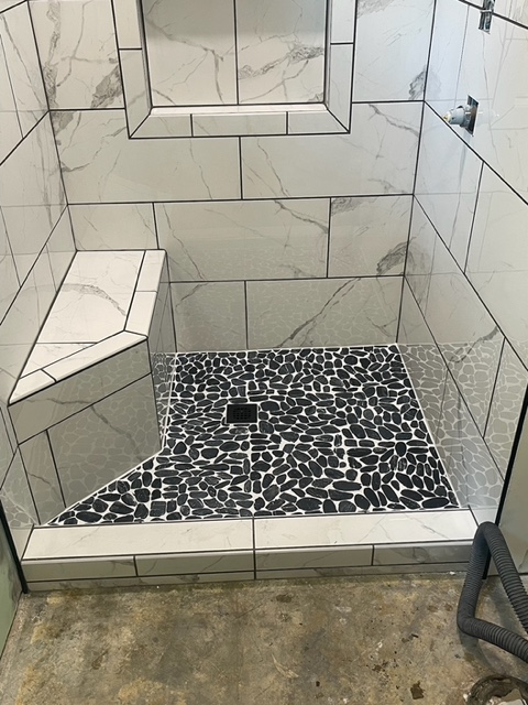 Bathroom shower remodel by Rocha Plumbing