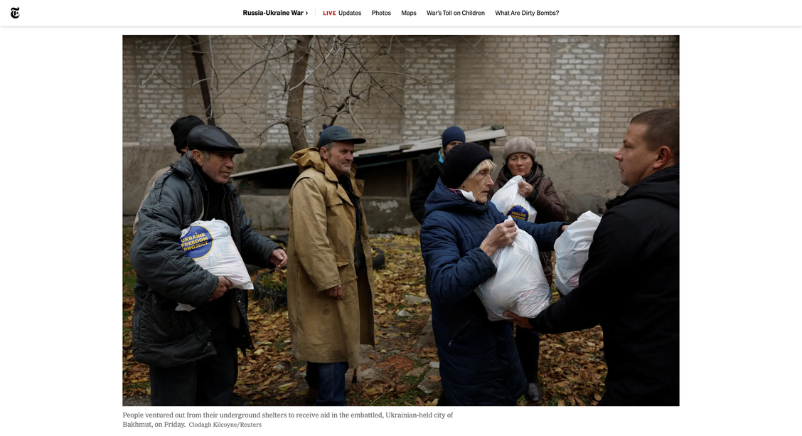 Our team in Bakhmut was caught in action by the New York Times.