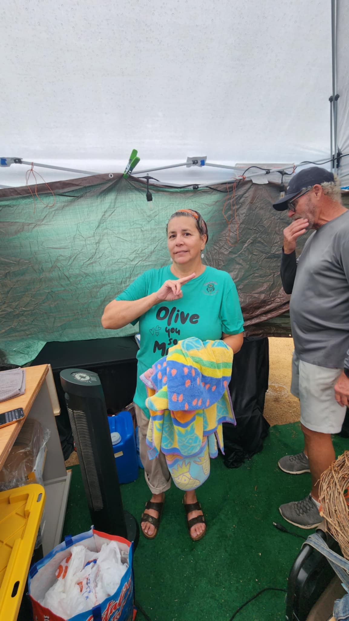 chef andrea soaking wet