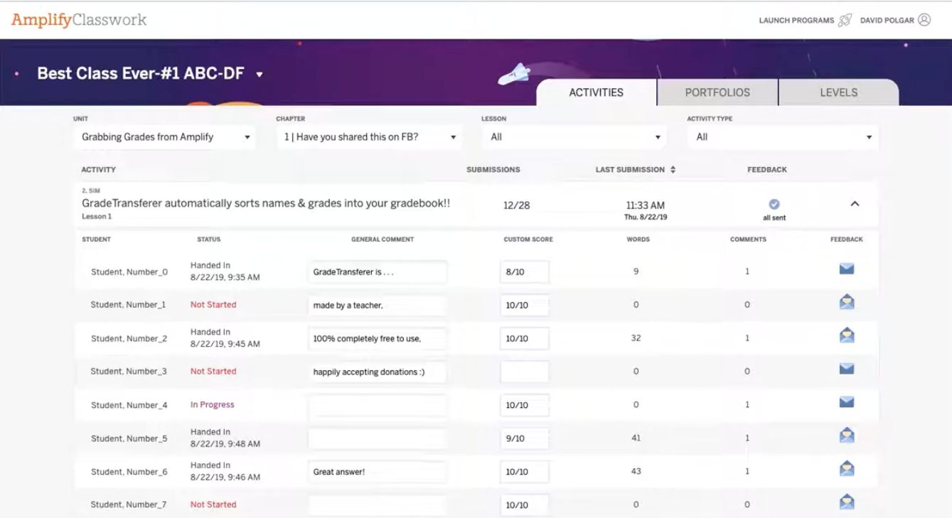 Amplify Classwork Page Amplify Classwork Page
