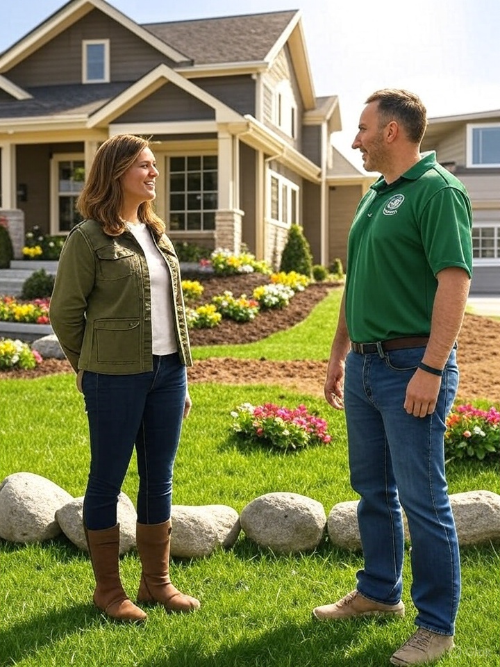 Landscaper focused on their work