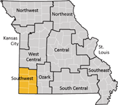 Map of Southwest Missouri Map of Southwest Missouri
