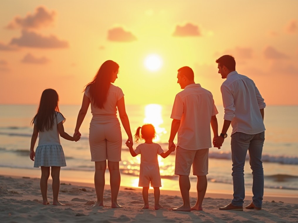 Family Holding Hands on a beach Family Holding Hands on a beach