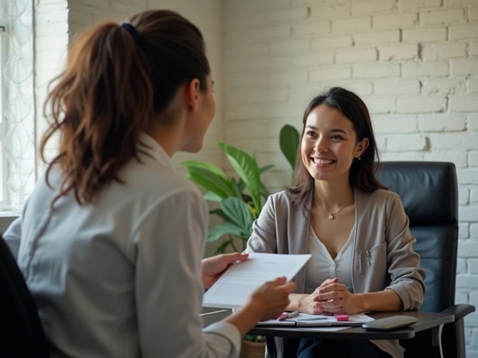Woman Counselor with Client