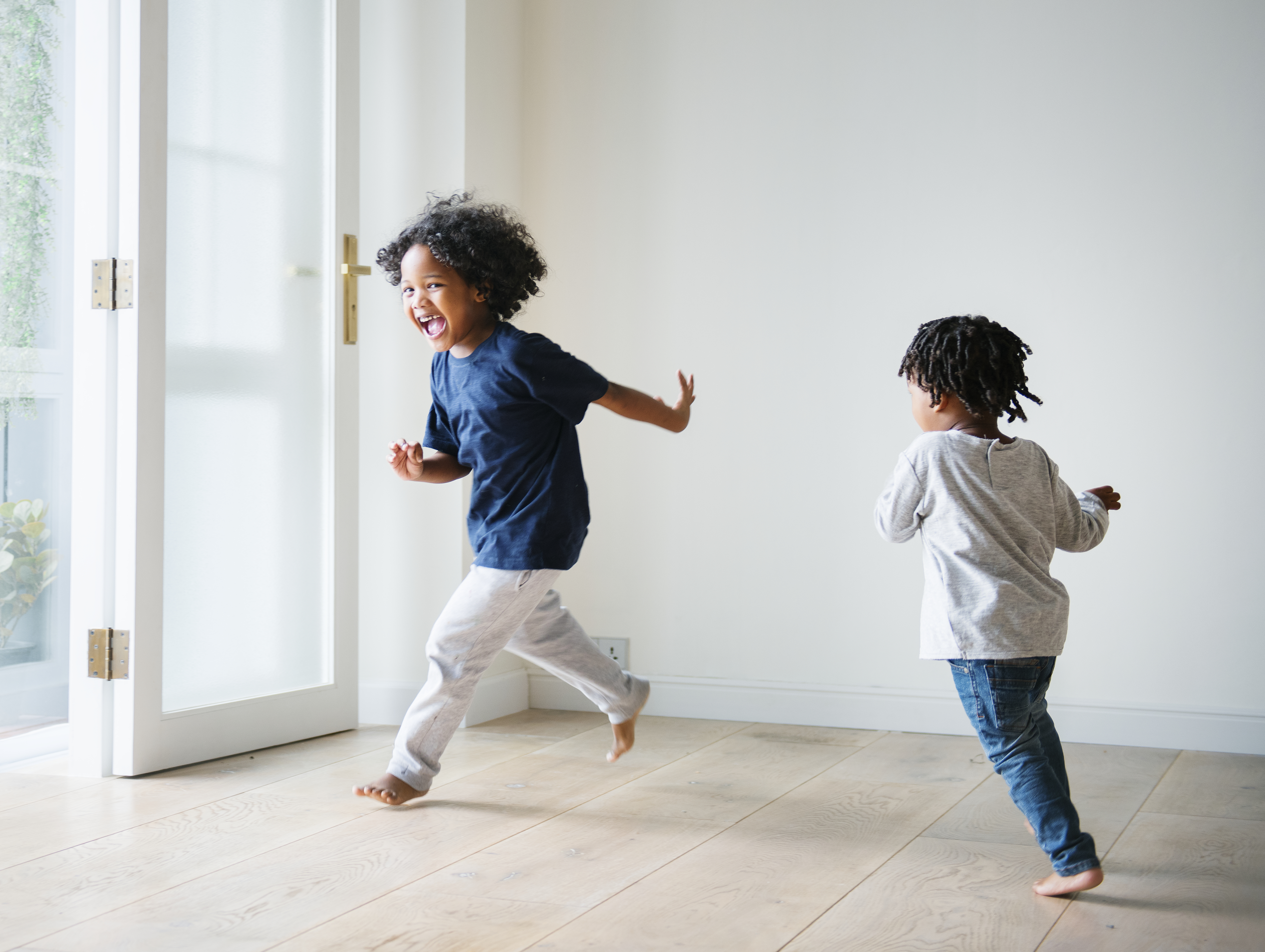 The preschool-age child is now able to run. The preschool-age child is now able to run.