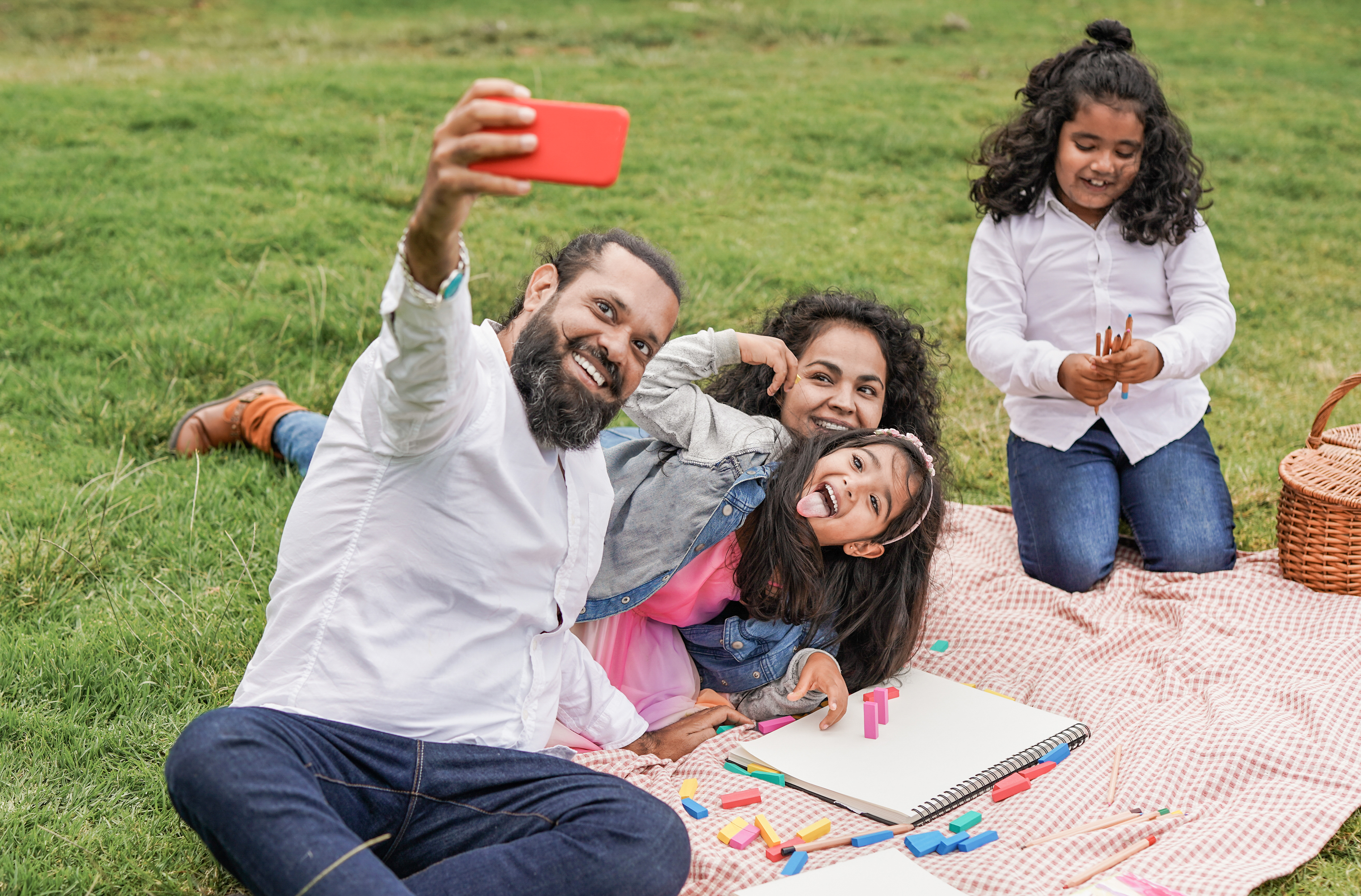 Family having picnic together Family having picnic together