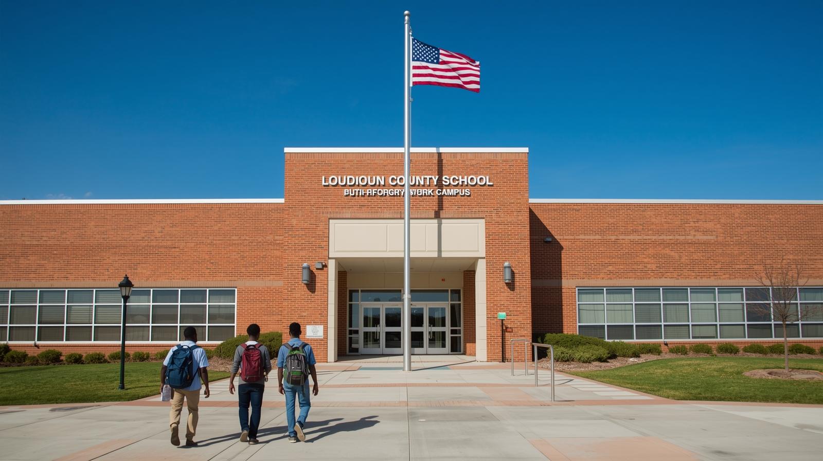 Students walking to class at a modern Loudoun County school building. Students walking to class at a modern Loudoun County school building.
