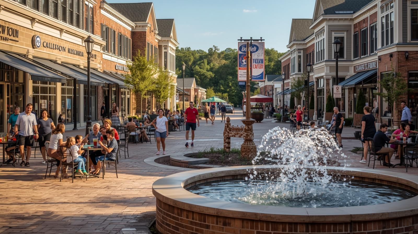 Families enjoying shopping and dining at Brambleton Town Center in Loudoun County. Families enjoying shopping and dining at Brambleton Town Center in Loudoun County.