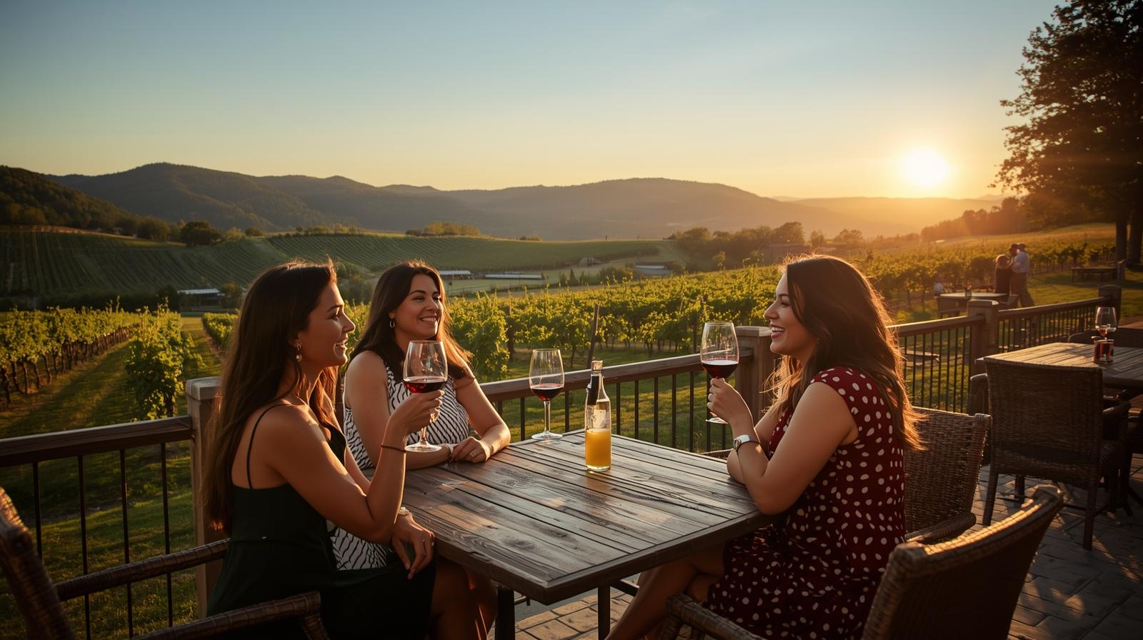 Scenic vineyard in Loudoun County with Blue Ridge Mountain views. Scenic vineyard in Loudoun County with Blue Ridge Mountain views.