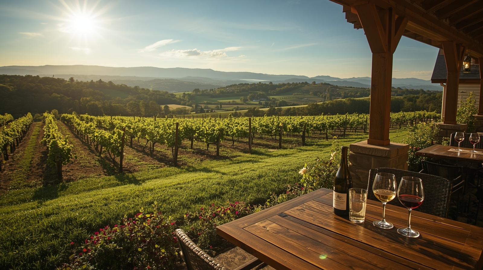 Culpeper County VA winery with vineyard and mountain views. Culpeper County VA winery with vineyard and mountain views.