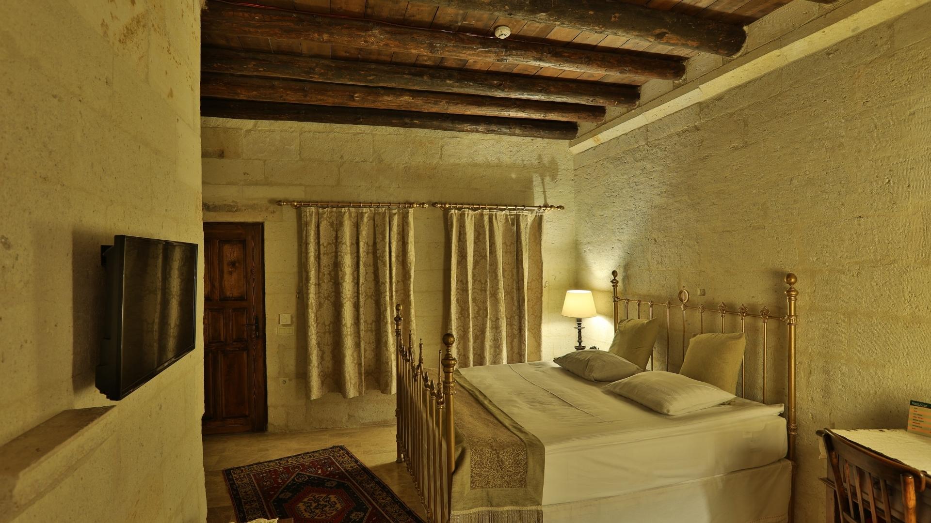 Authentic cave architecture interior design in classic single room Turkey