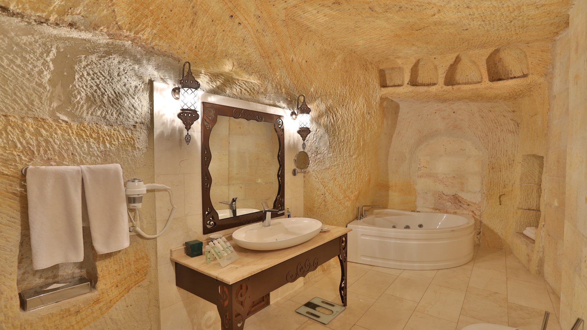 Spacious bathroom with jacuzzi facilities in triple occupancy suite Turkey