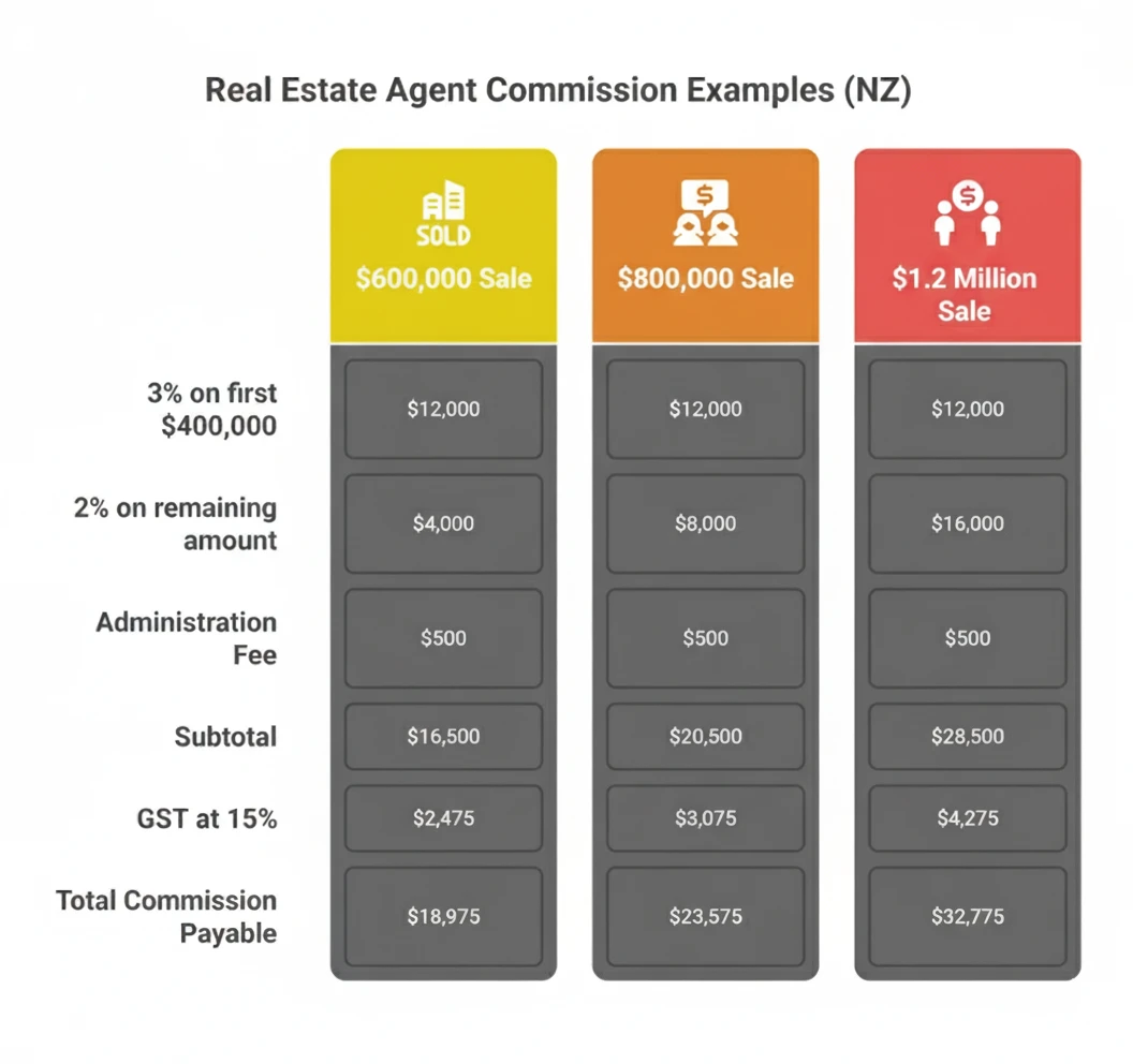 Real estate commission with GST