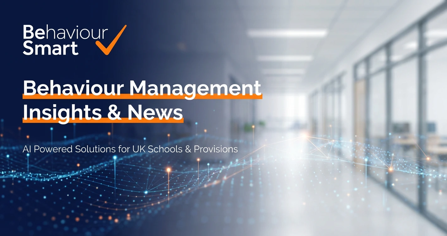 Professional blog cover for Behaviour Smart Insights & News, featuring clean typography and brand colors for school behaviour management, research, and safeguarding updates.