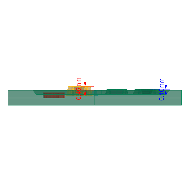 Raised letters with different heights than the side bezels Raised letters with different heights than the side bezels