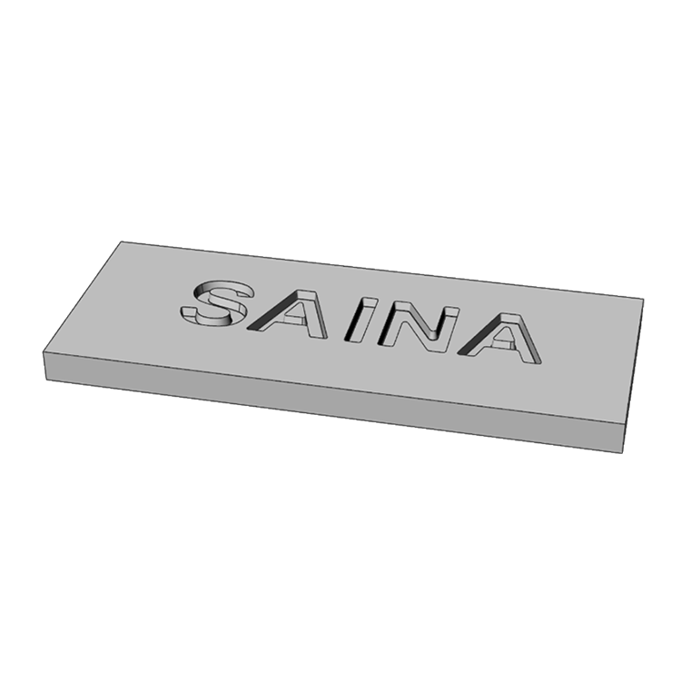 The formed letters have sharp edges and vertical rims. The formed letters have sharp edges and vertical rims.