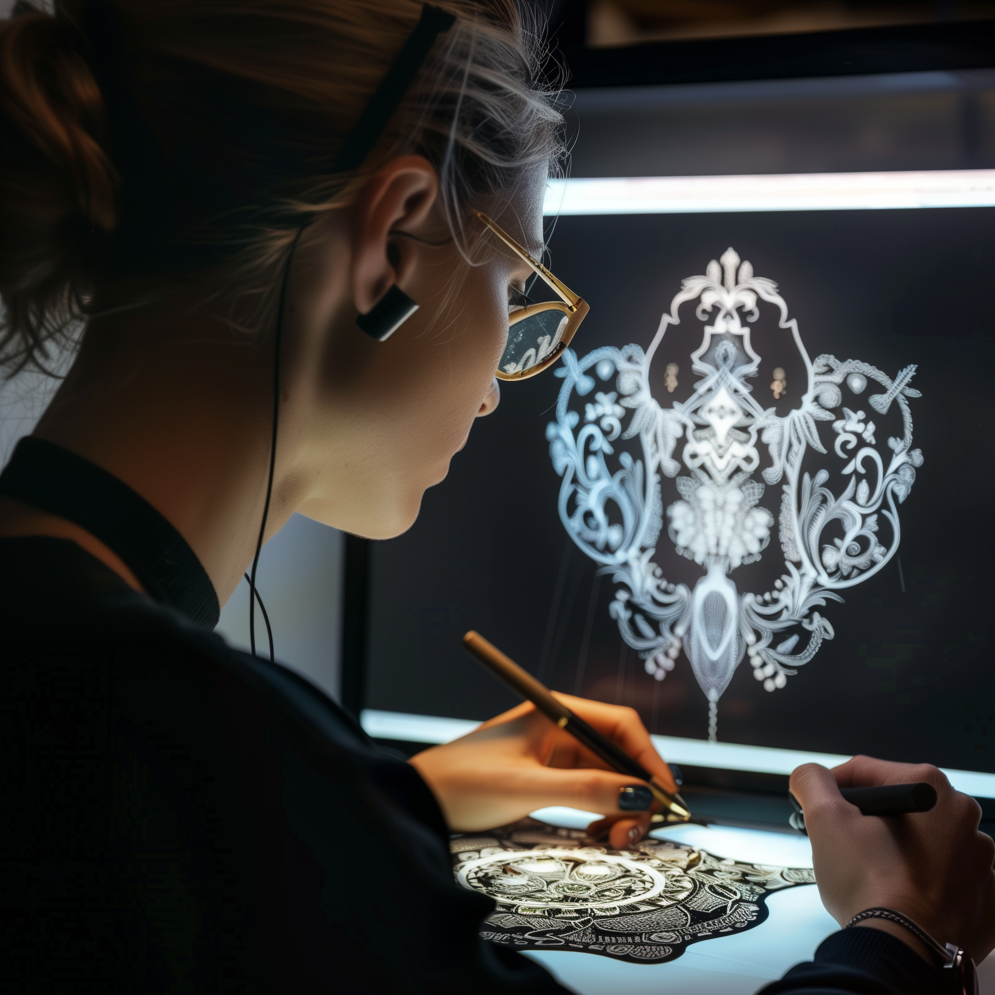 Hamed Arab Jewelry designer collaborating with AI assistant Hamed Arab Jewelry designer collaborating with AI assistant