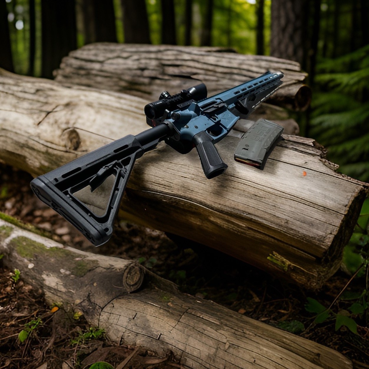 Great Lakes Firearms AR-15 in Titanium Blue chambered in .223 Wylde