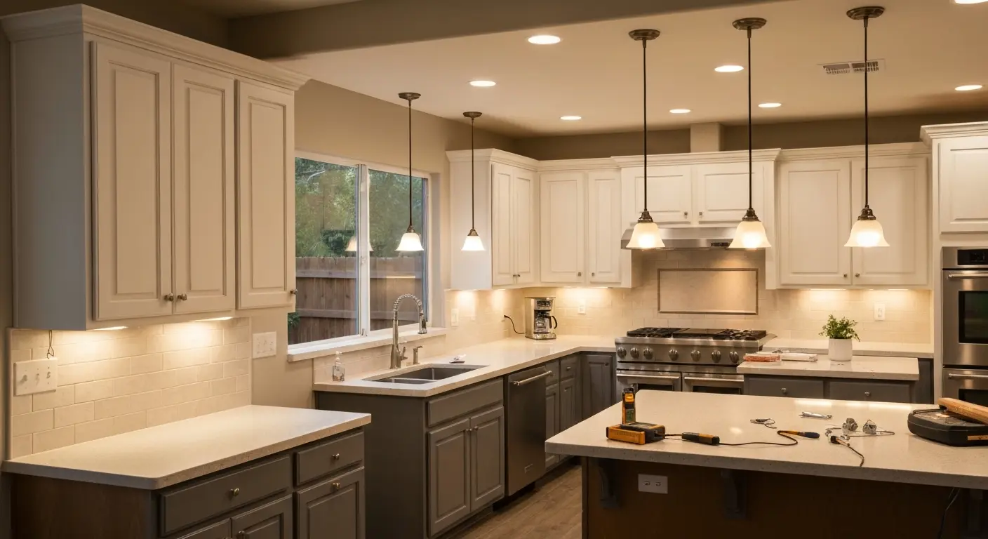 Kitchen lighting installation