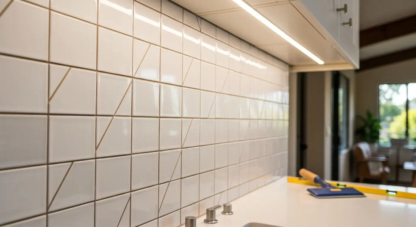 Ceramic tile backsplash