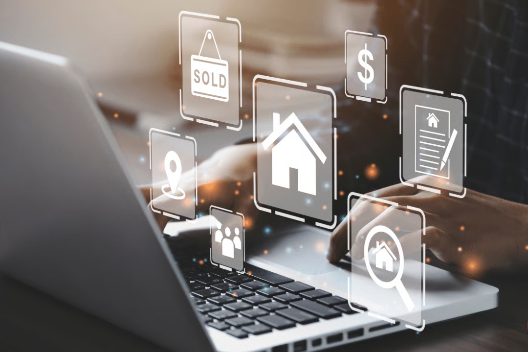 A businessperson uses a tablet surrounded by real estate icons, illustrating the power of AI-driven REI marketing platforms from AMPLIFIREI. A businessperson uses a tablet surrounded by real estate icons, illustrating the power of AI-driven REI marketing platforms from AMPLIFIREI.