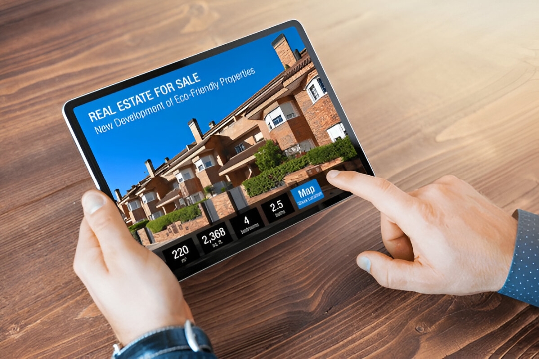 A person views real estate on a tablet, a guide for split-testing REI campaign messages from AMPLIFIREI. A person views real estate on a tablet, a guide for split-testing REI campaign messages from AMPLIFIREI.