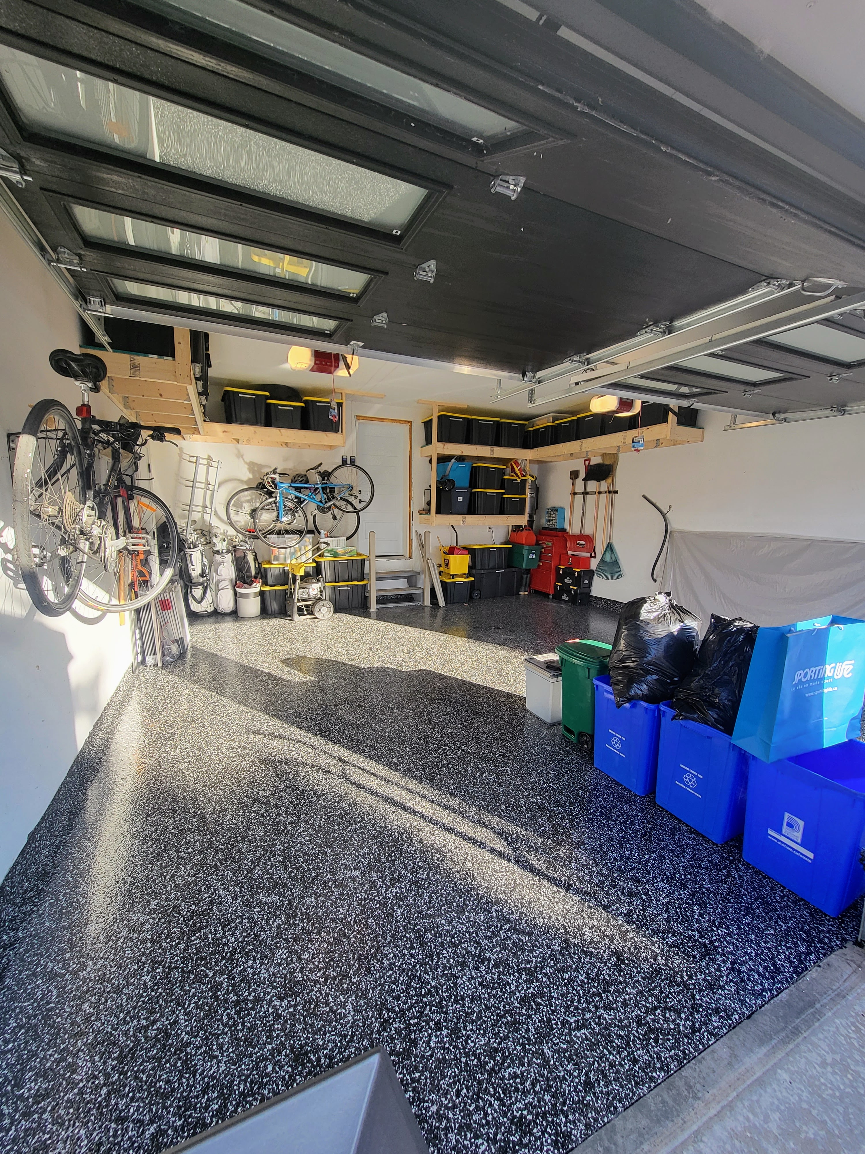 Two-car garage organized