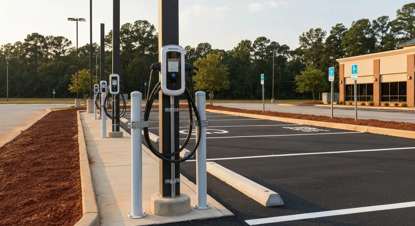 Commercial EV charging station installation