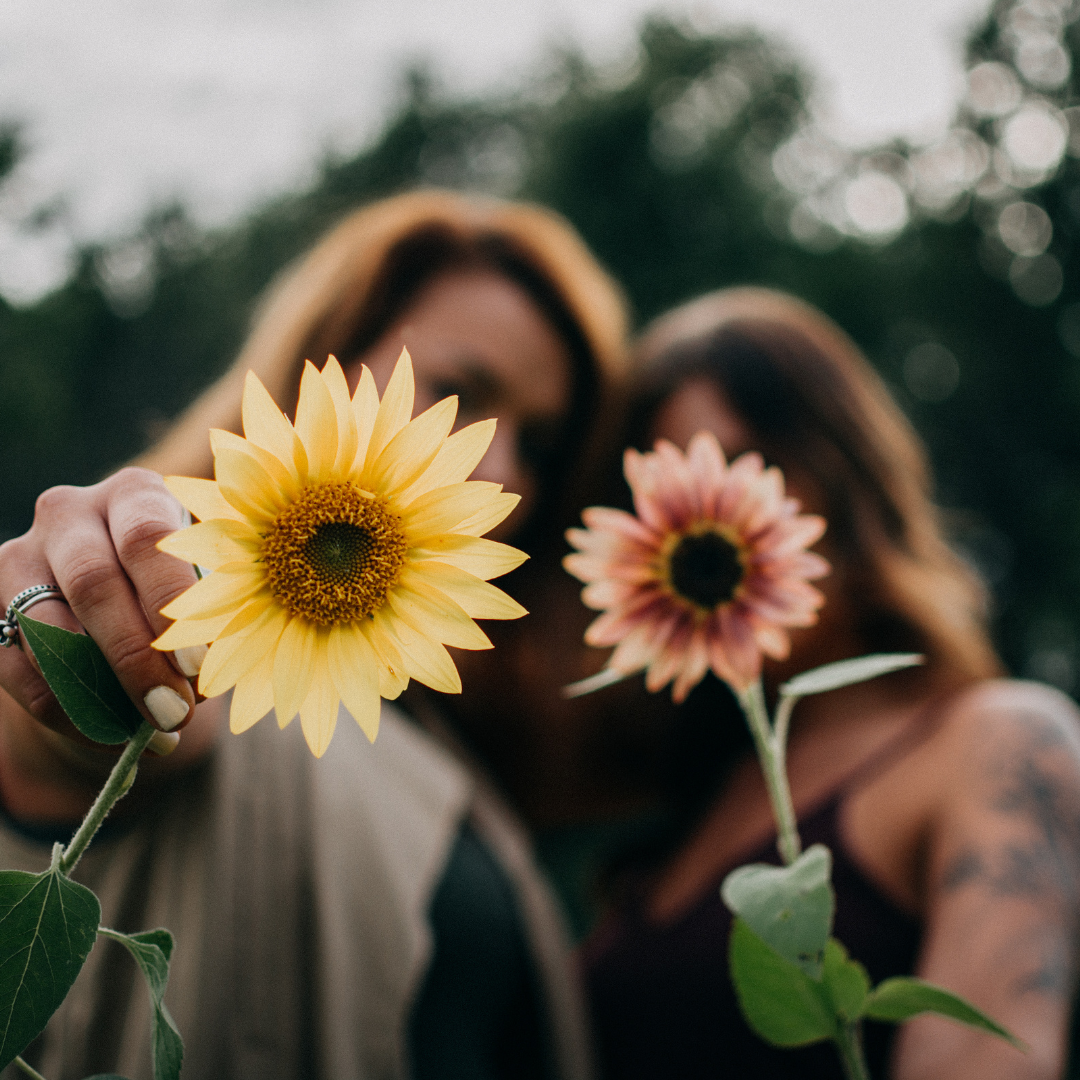 Zwei Frauen im Blumenfeld Zwei Frauen im Blumenfeld