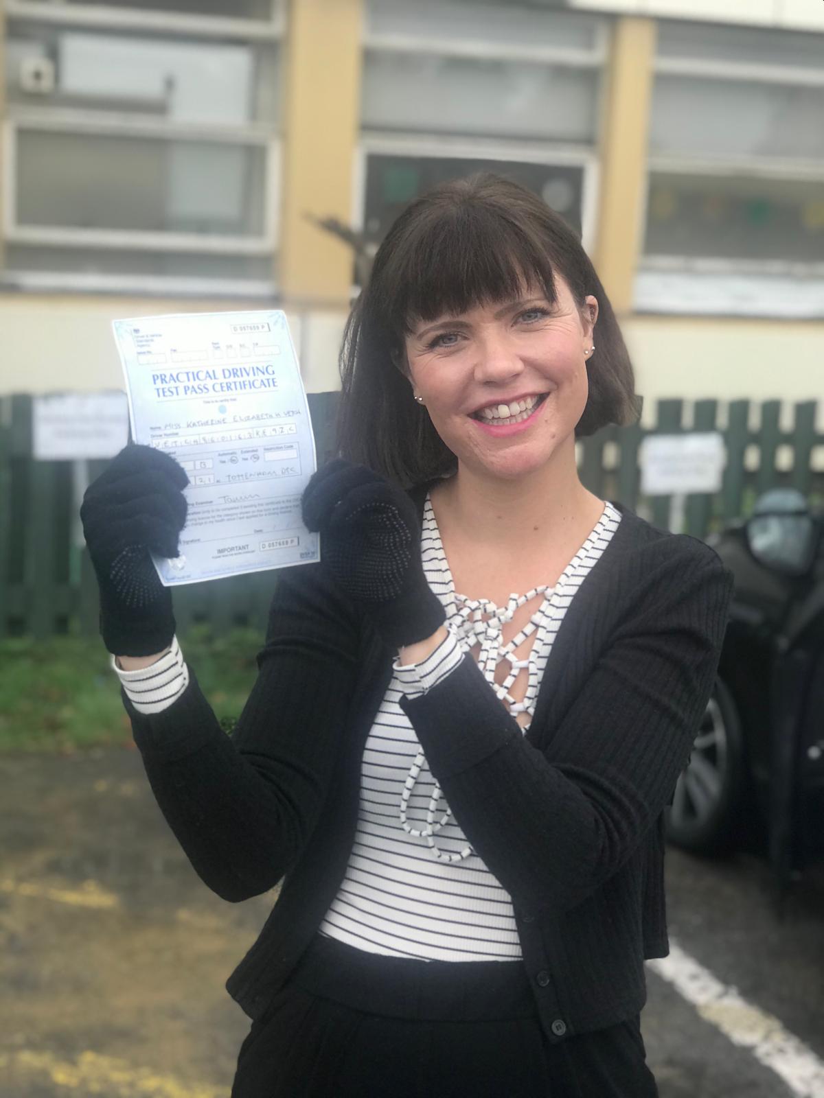 Successful student with pass certificate