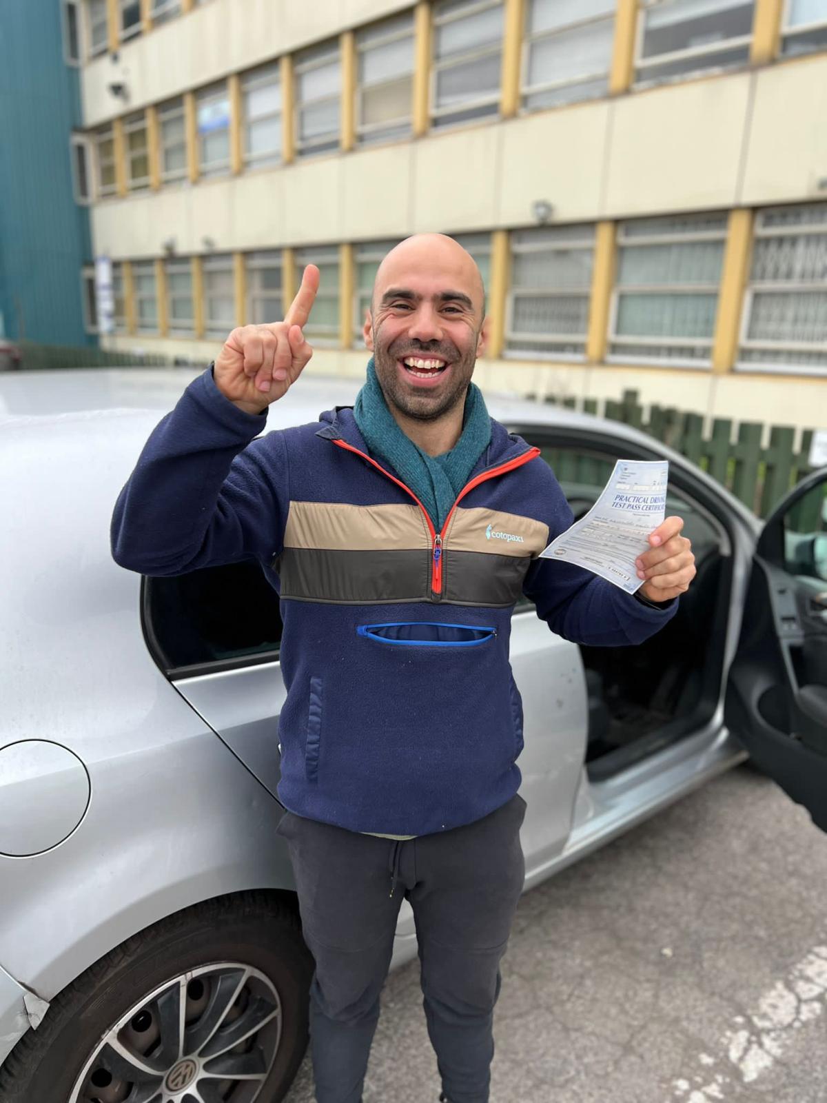 Successful student with pass certificate