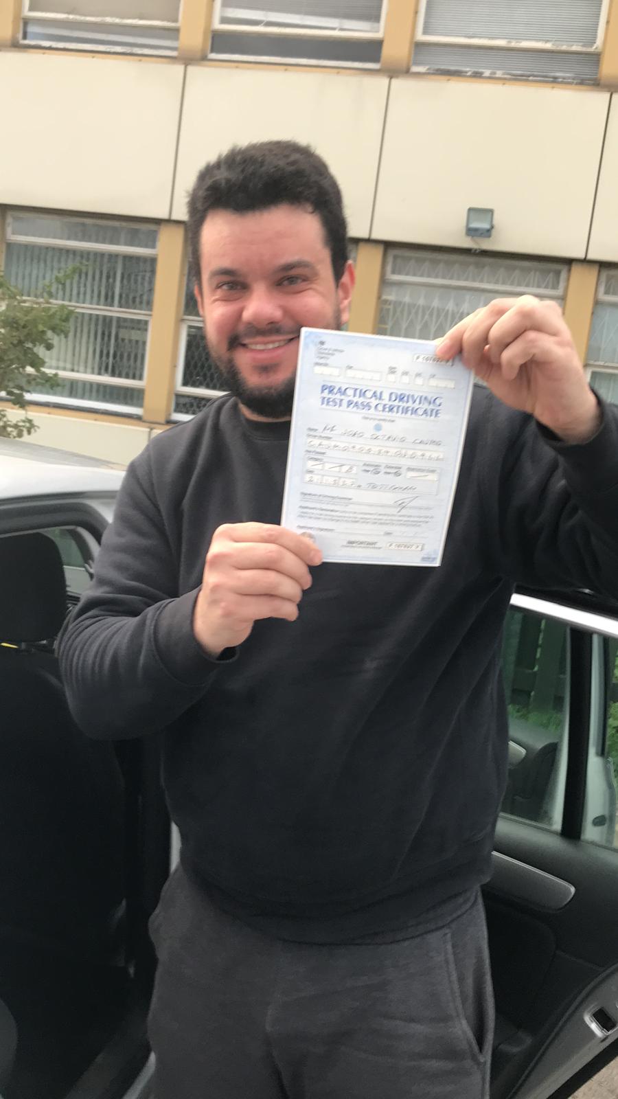 Successful student with pass certificate