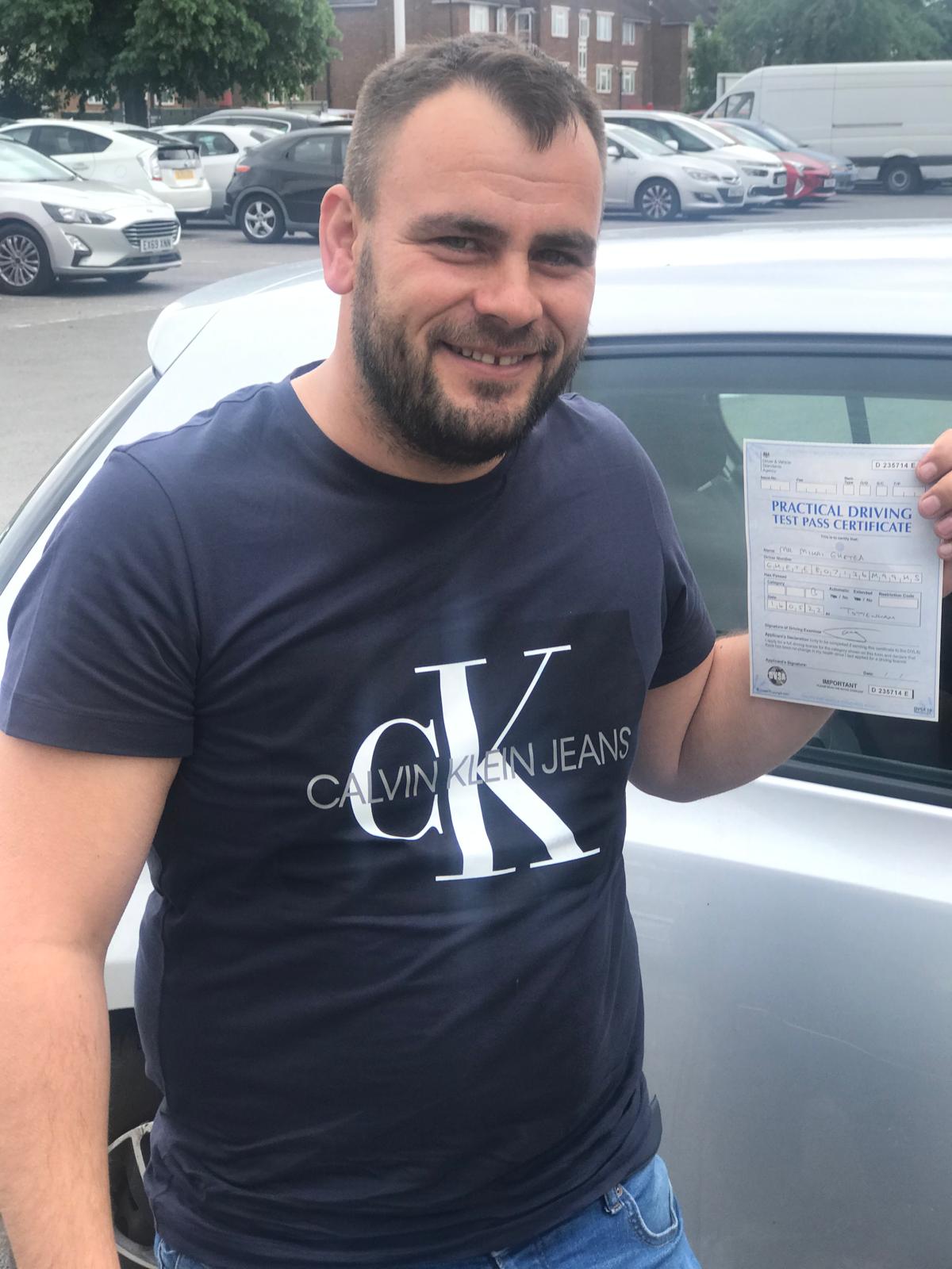 Successful student with pass certificate