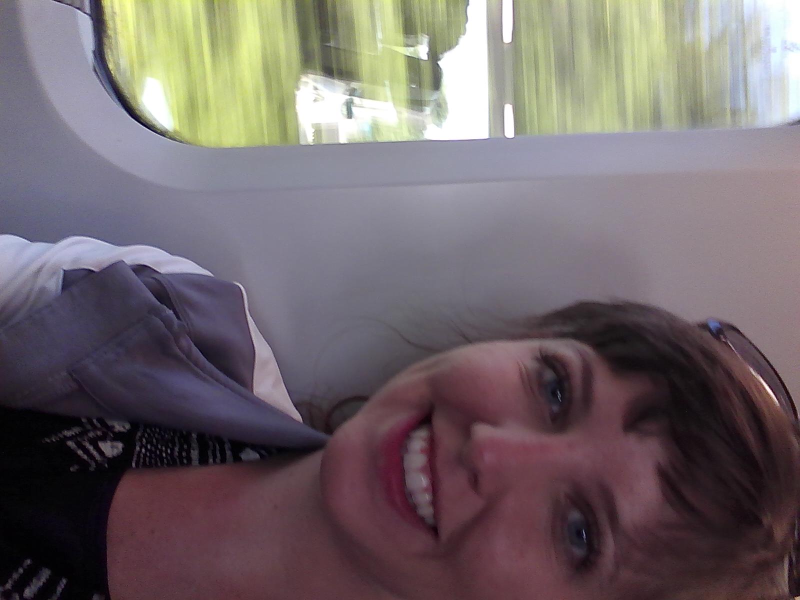 Tara on the train to Belfast Tara on the train to Belfast